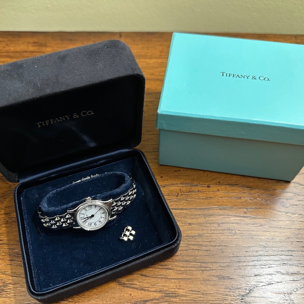 Tiffany & Co. Silver Watch with Black Accents